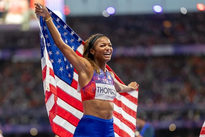 Gabby Thomas says protein and carbs are her 'best friends.' But she makes time for gummy bears and celebratory pizza.