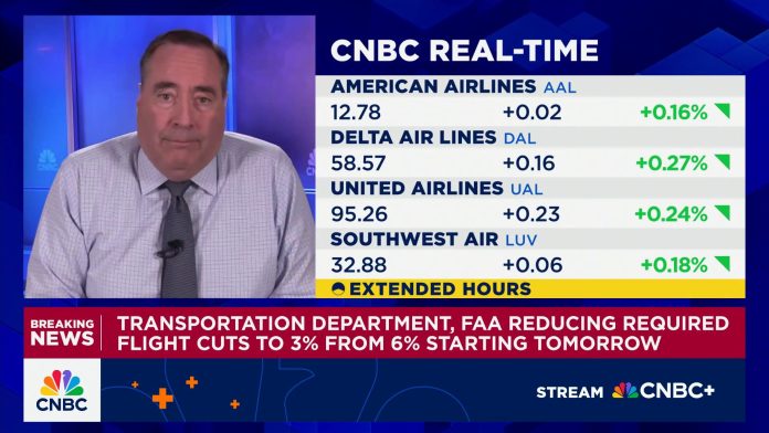 FAA reducing required flight cuts from 6% to 3%