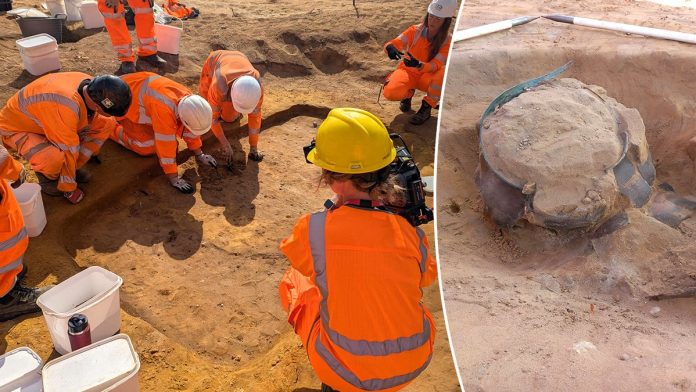 Archaeologists uncover eerie Anglo-Saxon 'sand bodies' at nuclear power station site