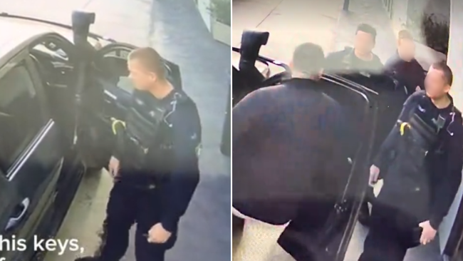Internal investigation launched into viral footage of cops removing key from ute outside Sydney cafe