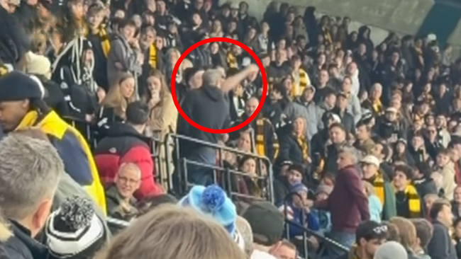 Police make arrest after alleged assault on innocent AFL fan at Collingwood-Hawthorn clash